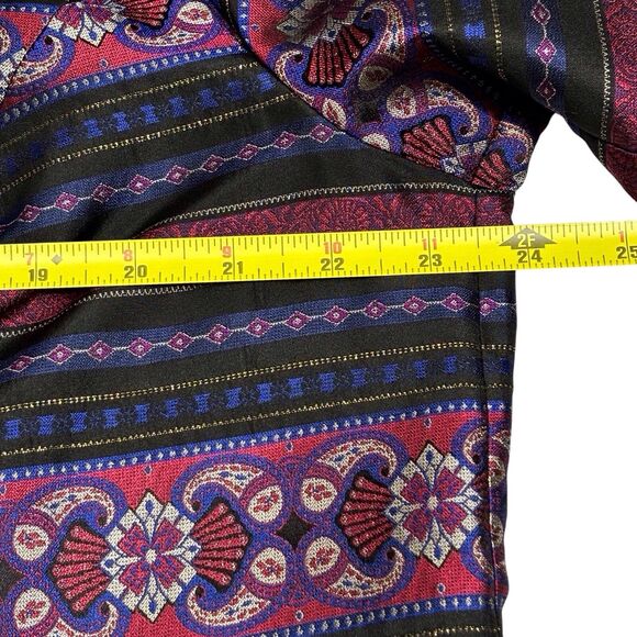 Talbots Silk Blazer Asian Inspired Womens 16W Black Pink Purple Striped Jacket - Picture 7 of 12